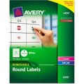 Avery Avery® Removable Inkjet/Laser ID Labels, 1" Diameter, White, 945/Pack 6450